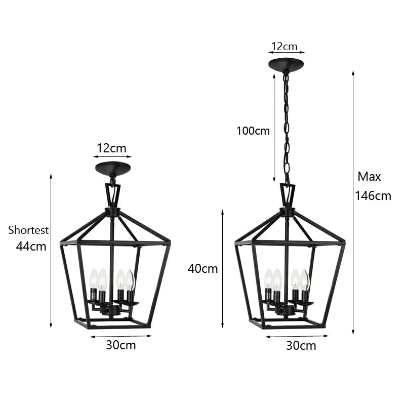 Afralia™ Retro Farmhouse Chandelier: Minimalist Black Droplight for Kitchen, Bedroom, Hallway