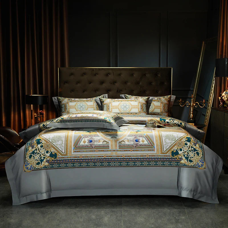 Afralia™ Luxury Vintage Bedding Set, 1000TC Egyptian Cotton, Silky Satin, Bohemia Duvet Cover