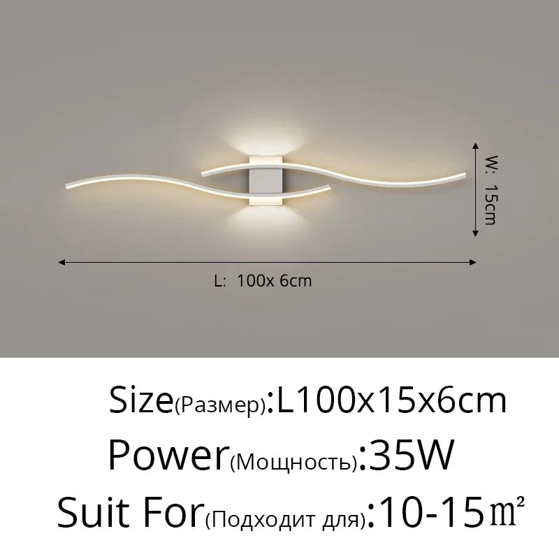 Afralia™ Modern Sofa Background Wall Lamps, Minimalist Bedroom Bedside Lights, Creative Line Decor