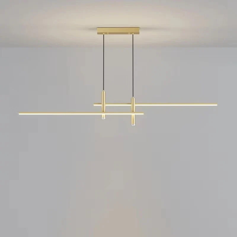 Afralia™ Black/Gold LED Dining Room Island Chandelier: Modern Minimalist Kitchen Hanging Lamp