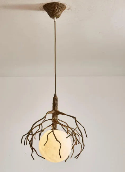 Afralia™ Retro Moon Chandelier: Modern Art Pendant Light for Living Room, Bedroom, Restaurant Fixtures