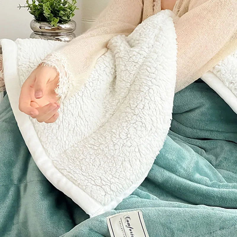 Afralia™ Cozy Imitation Lamb's Wool Blanket - Warmth for Beds, Adults & Kids