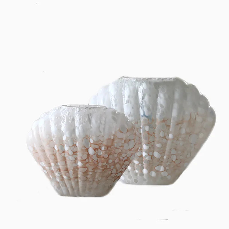 Afralia™ Glass Vase Floral Arrangement Terrarium Clamshell Craft Shell Home Decor