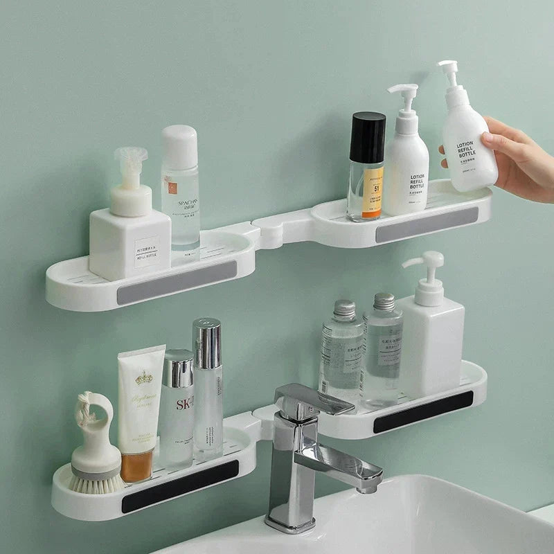 Afralia™ Rotatable Corner Shelf: Wall-mounted Storage Rack for Bathroom and Kitchen Essentials
