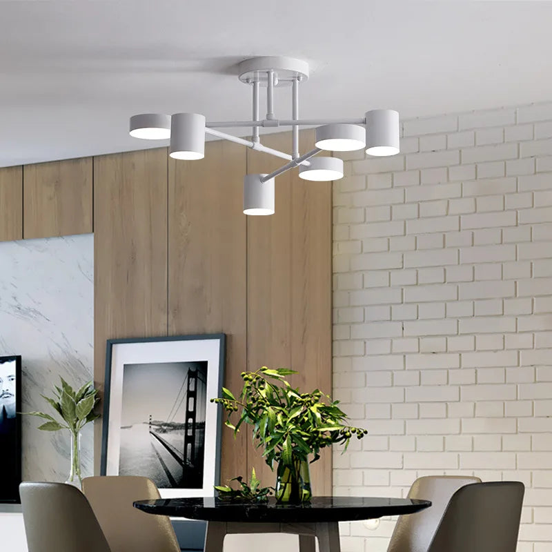 Afralia™ Nordic LED Chandelier Multi Head Ceiling Lamp for Living Room Bedroom