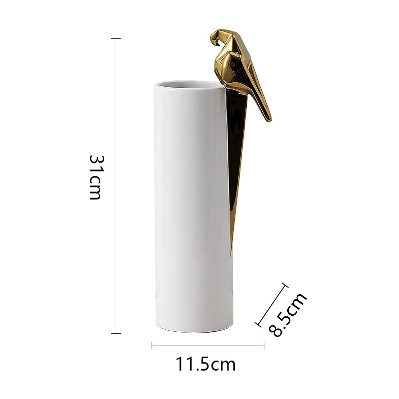 Afralia™ Geometric Parrot Bird Sculpture Vase for Floral Arrangement