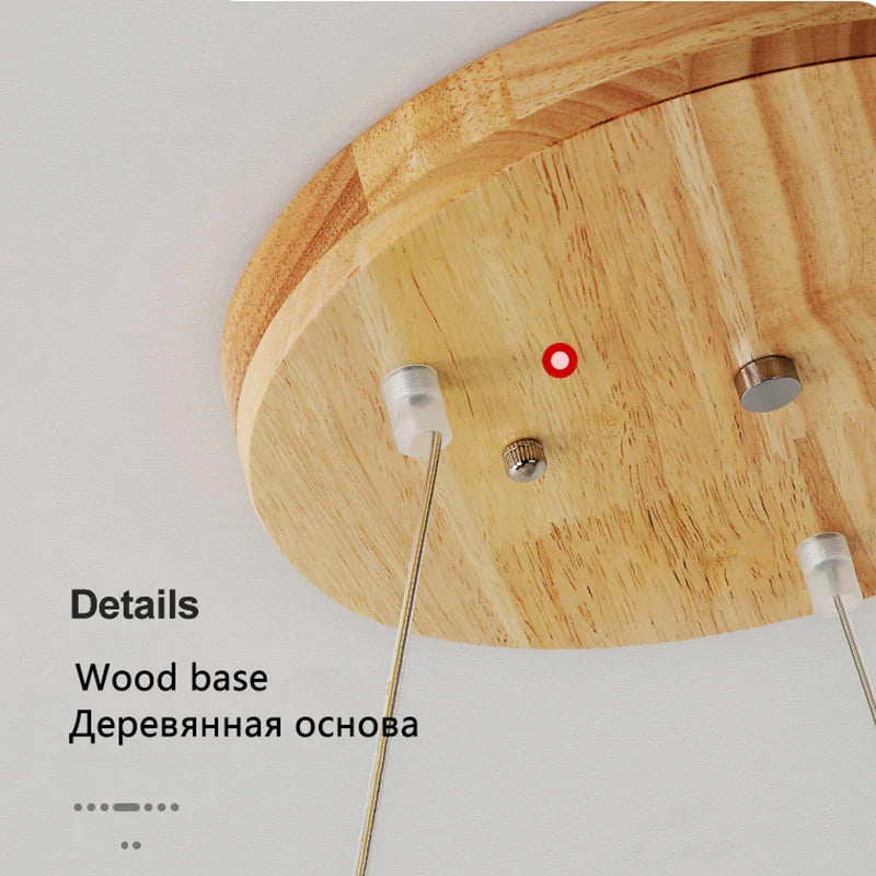 Afralia™ Wooden Airplane LED Pendant Light for Kids' Room - Walnut Color 32W