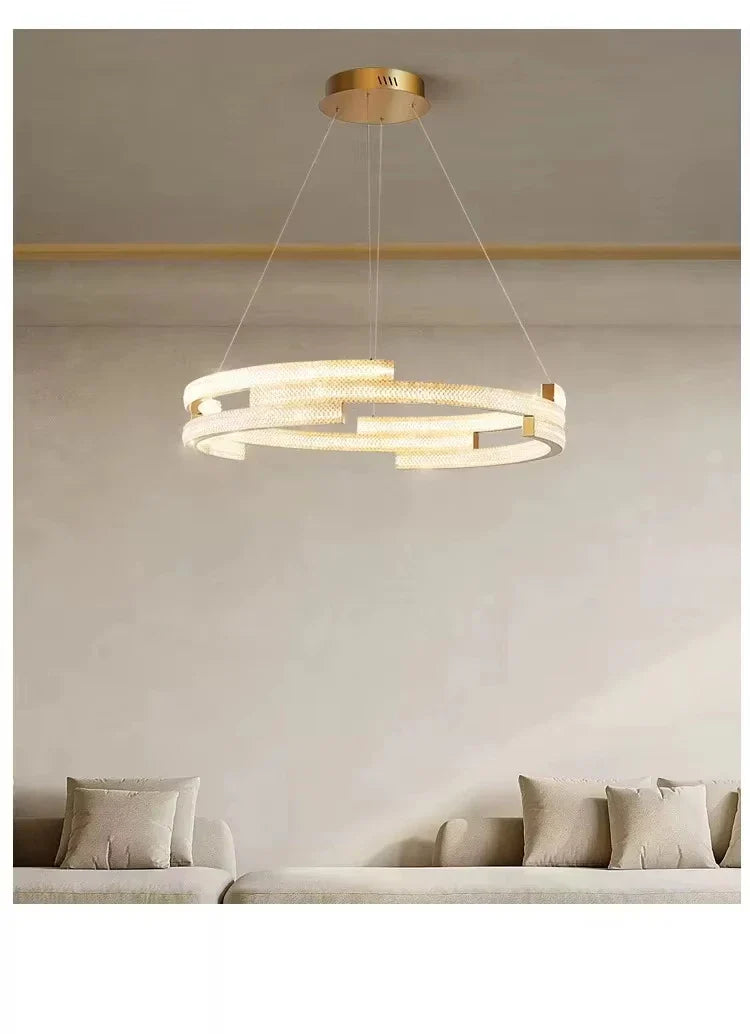 Afralia™ Ring Chandelier: Designer Minimalist Living Room Light