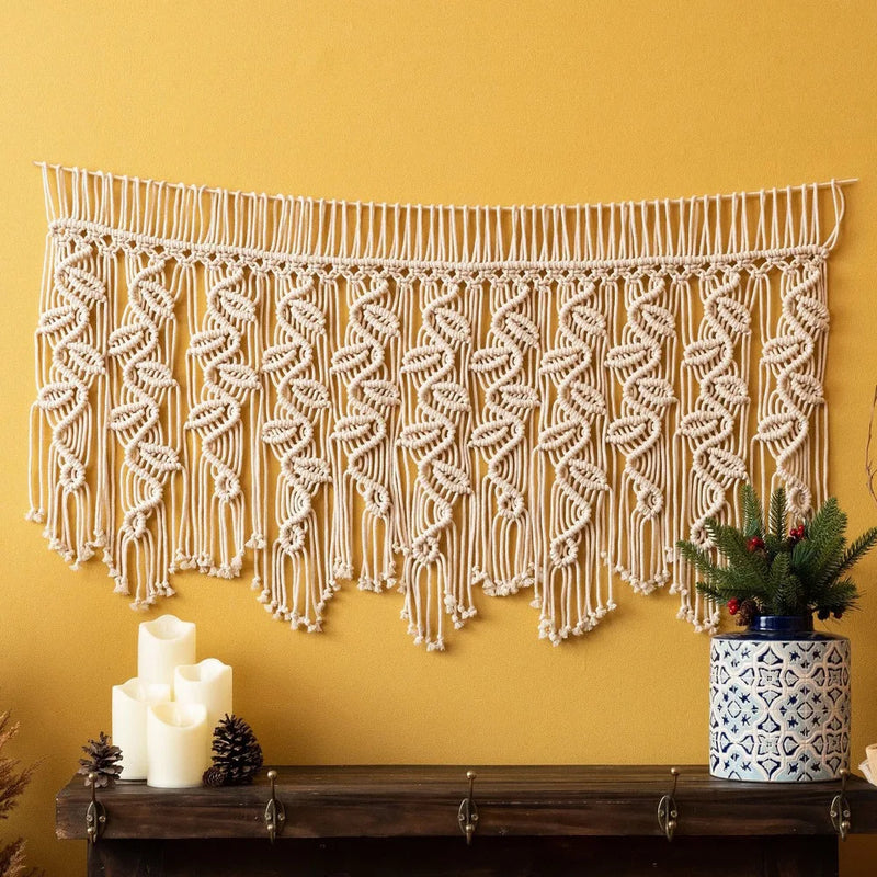 Afralia™ Boho Macrame Tapestry Curtain for Stylish Home Decor