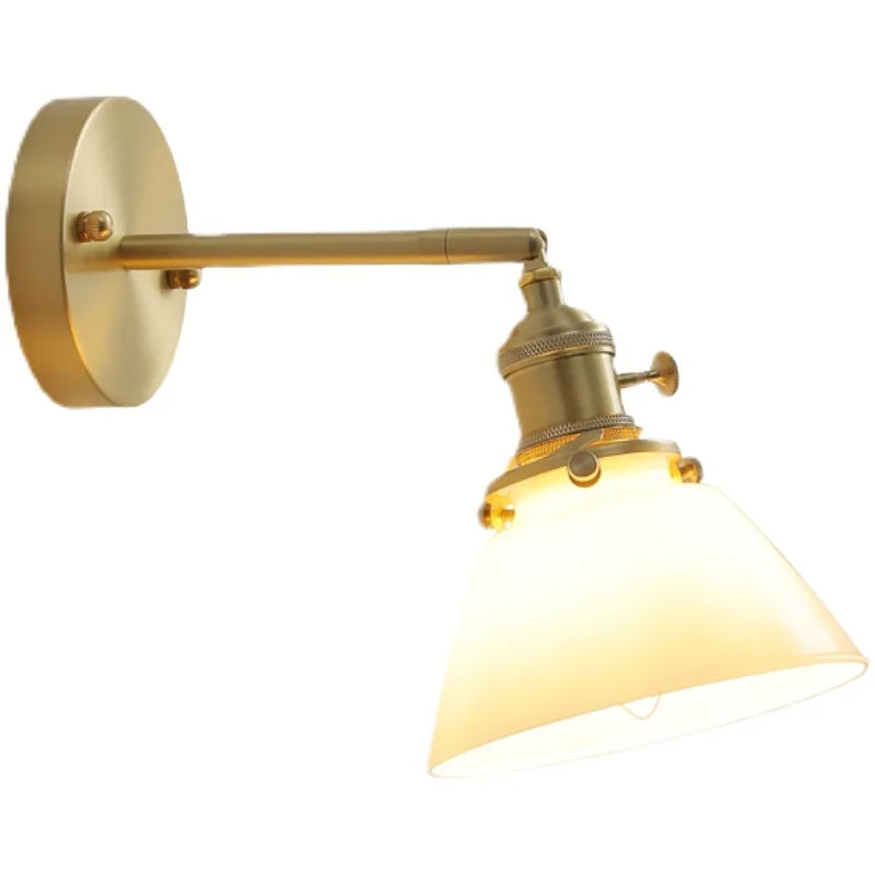 Afralia™ Glass Copper LED Wall Lights Modern Style for Indoor Bedroom Living Room