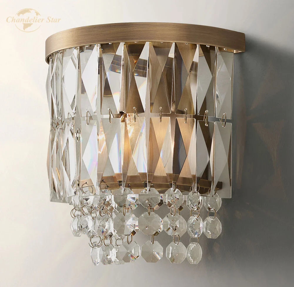Afralia™ Crystal LED Wall Sconce Light Fixture - Portia Collection