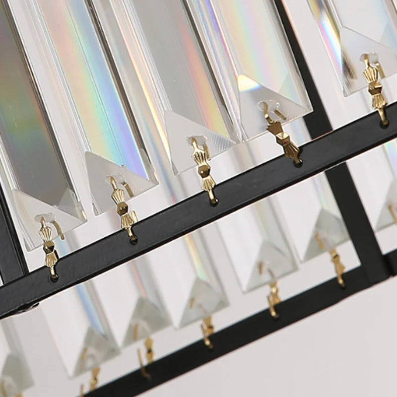 Afralia™ Modern Iron Crystal Chandelier for Home Decor and Dining Table