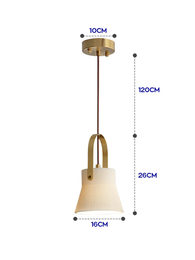 Afralia™ Japanese Ceramics Bedside Chandelier | Designer Bedroom Lamp for Home Decor