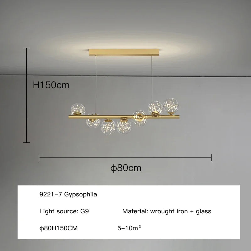 Afralia™ Glass Balls LED Ceiling Chandeliers G9 Pendant Lights for Home Decor