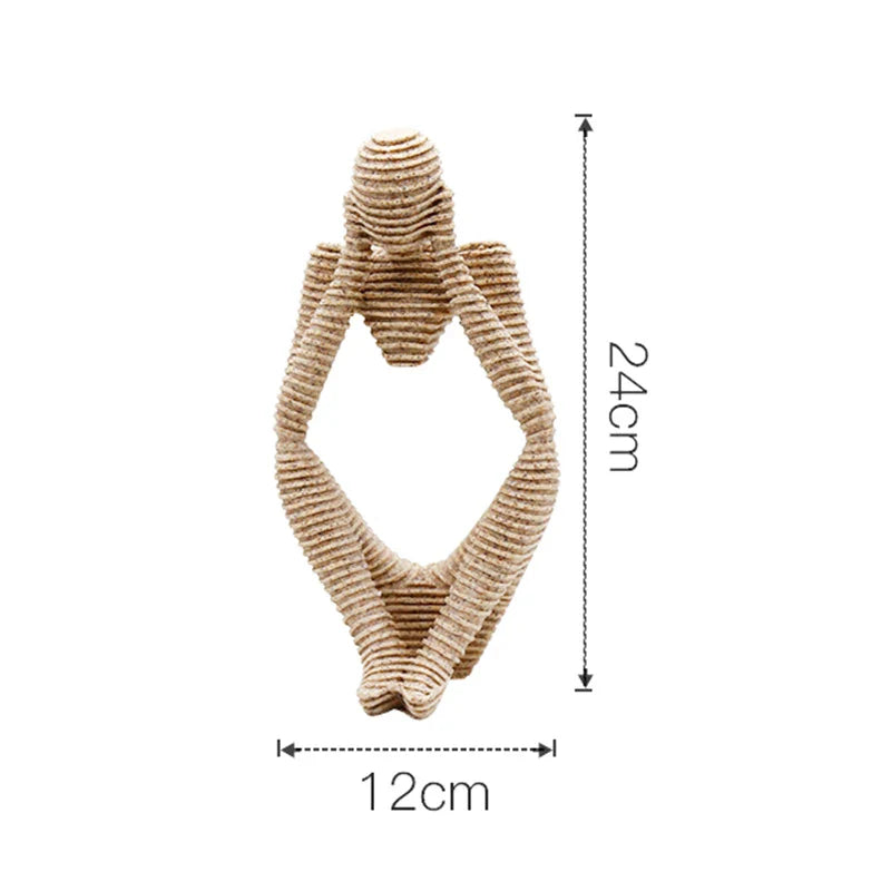 Afralia™ Thinker Statue Sandstone Sculpture Modern Home Office Decor