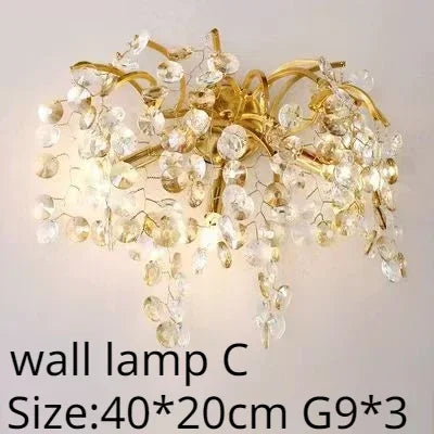 Afralia™ Modern Luxury Gold LED Crystal Chandelier for Living Room