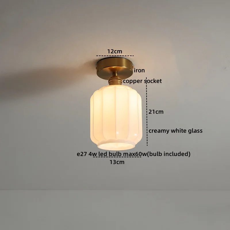 Afralia™ Glass LED Ceiling Light for Corridor Balcony Modern Indoor Lighting