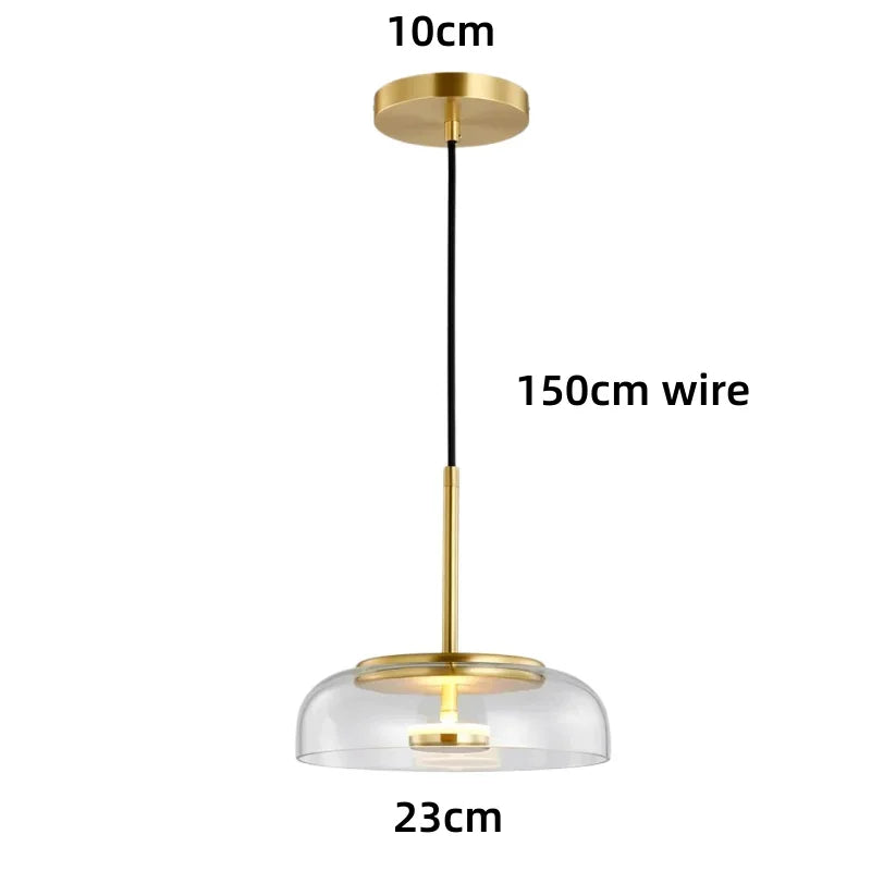 Afralia™ Glass LED Pendant Light for Dining Room Kitchen Decor - Minimalist Hanging Luminaries