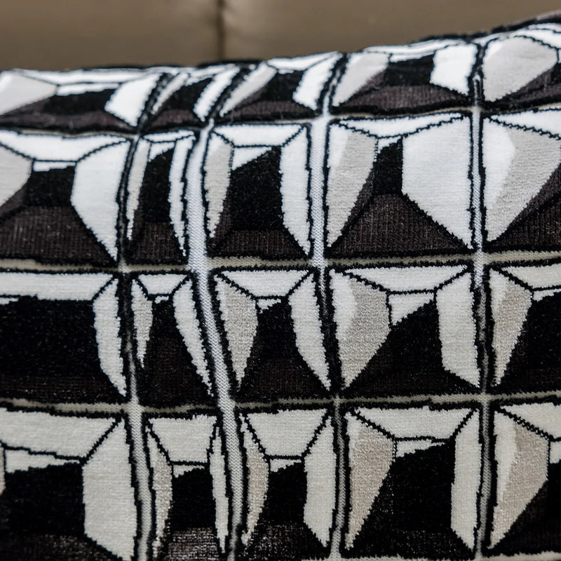 Afralia™ Geometric Jacquard Embroidered Pillow Cover in Modern Minimalist Black and White Style