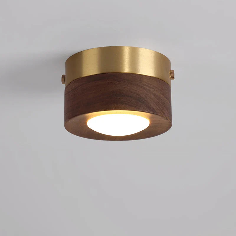 Afralia™ Walnut Wood Ceiling LED Lights Home Decor Spotlights