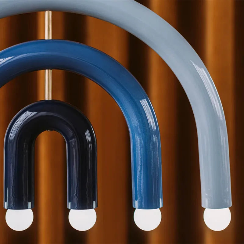 Afralia™ Rainbow Lamp: Colorful Geometric Pendant Light for Dining or Bedroom