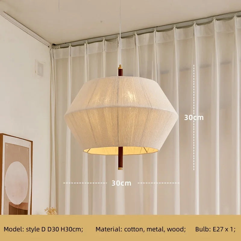 Afralia™ Wabi Sabi Cotton Thread Pendant Chandelier LED Ceiling Light