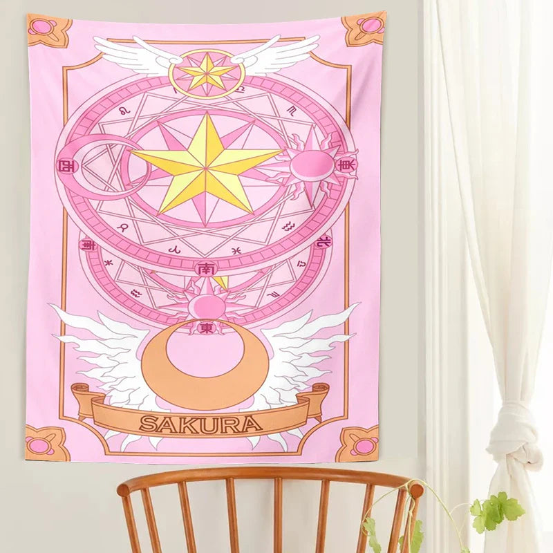 Afralia™ Sailor Moon Tapestry: Kawaii Pink Room Decor for College Dorm and Home