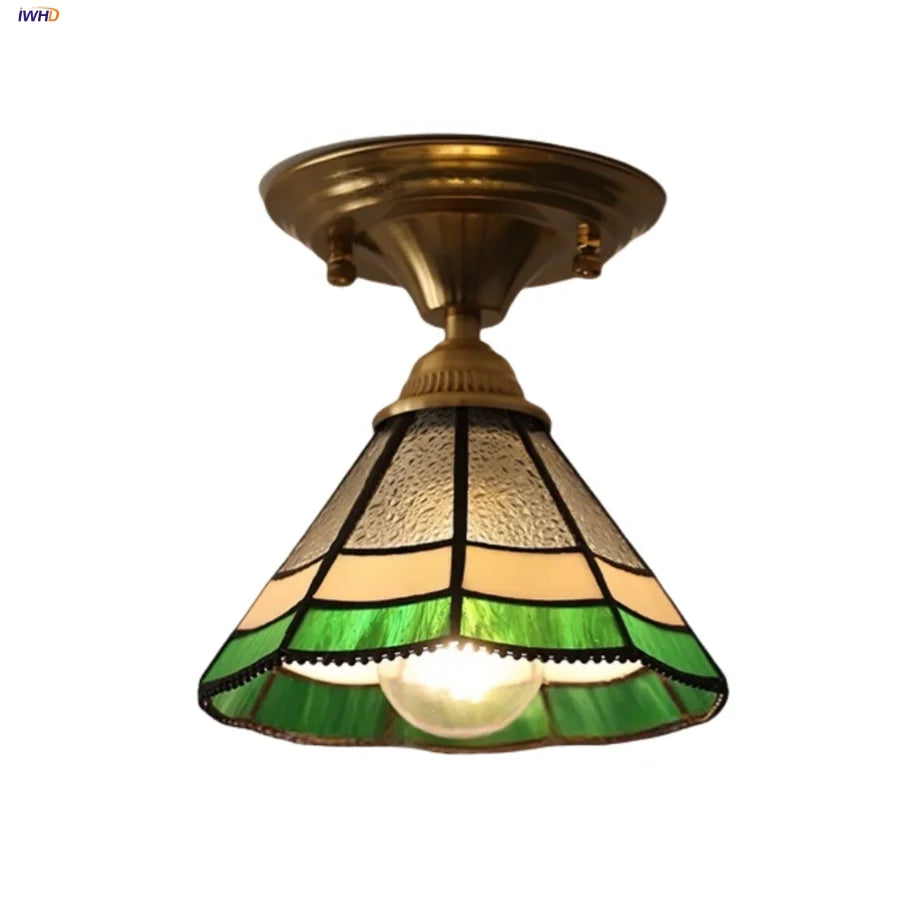 Afralia™ Glass LED Ceiling Lamp Modern Copper Socket Ceiling Lights