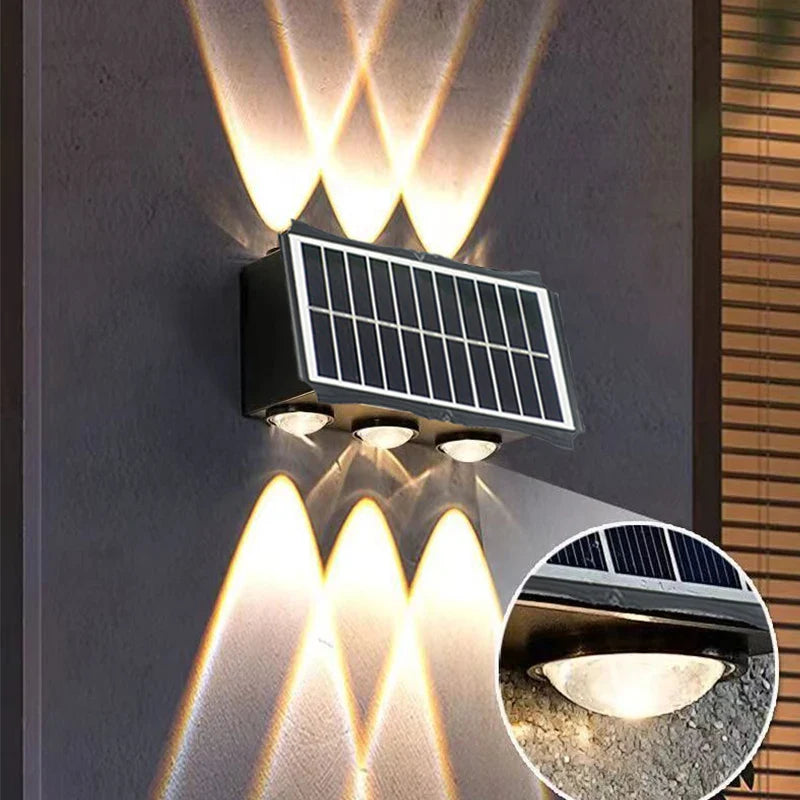 Afralia™ Solar Outdoor Wall Lamp: Waterproof, Up/Down Sunlight, LED Panels for Home Garden, Balcony.