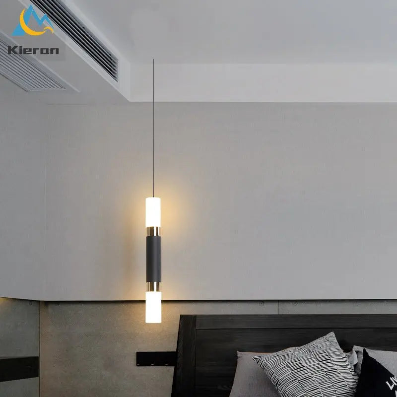 Afralia™ Modern Minimalist LED Cylinder Chandelier for Restaurant, Bar, Living Room, Bedroom