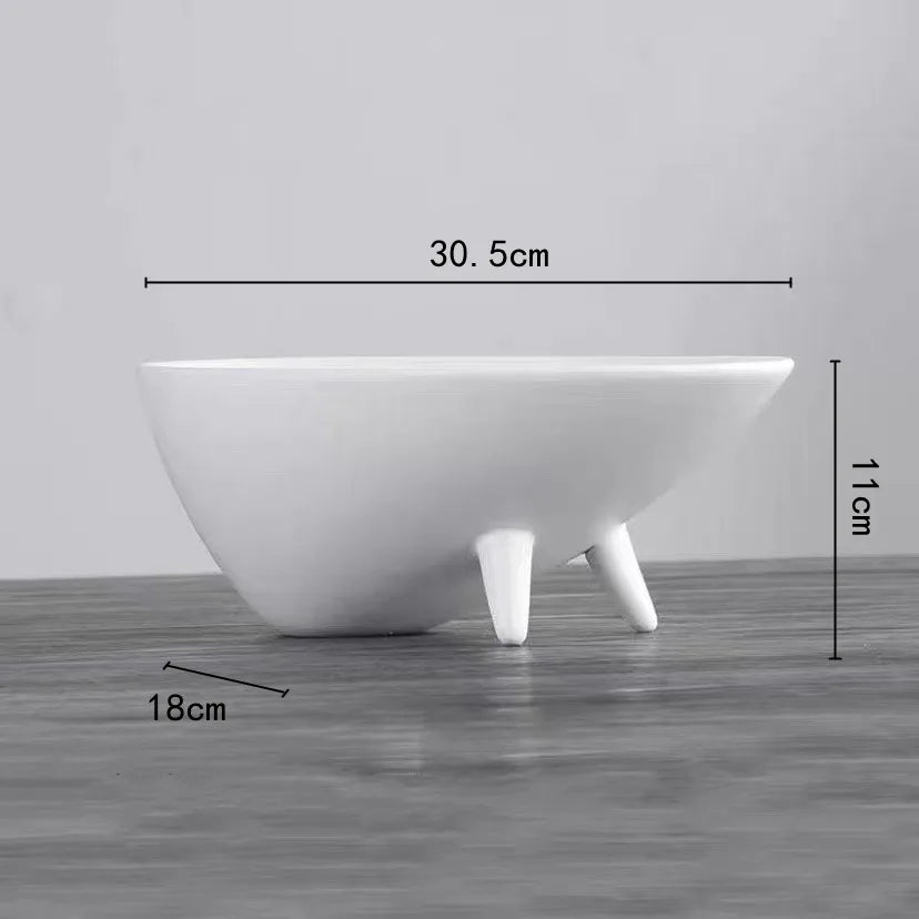 Afralia™ Ceramic Fruit Plate Snack Dish Irregular High Tray Home Decoration