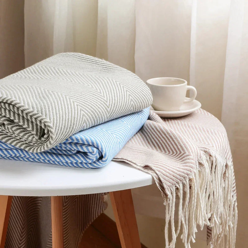 Afralia™ Nordic Stripes Throw Blanket - Soft Boho Decor for Sofa, Bed or Bedroom