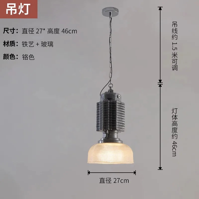 Afralia™ Glass Chrome Pendant Light LED E27 Iron Art Decor for Restaurant Café