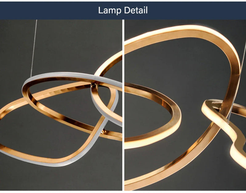 Afralia™ LED Ring Chandelier for Living Dining Room - Postmodern Luxury Minimalist Art Lighting