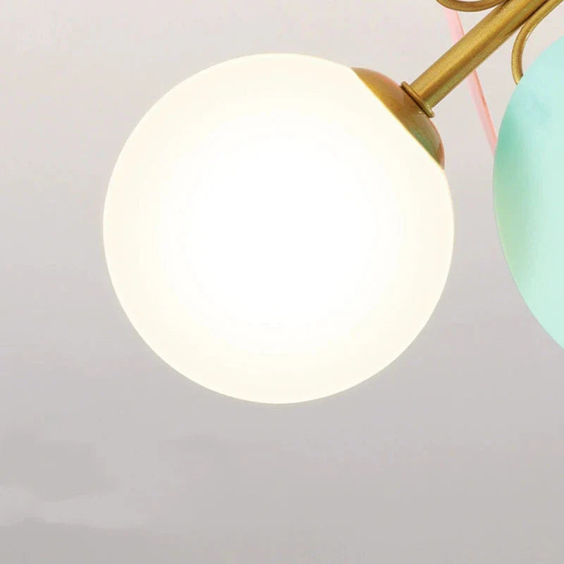 Afralia™ Kids LED Ceiling Light: Iron Sheet Glass Chandelier