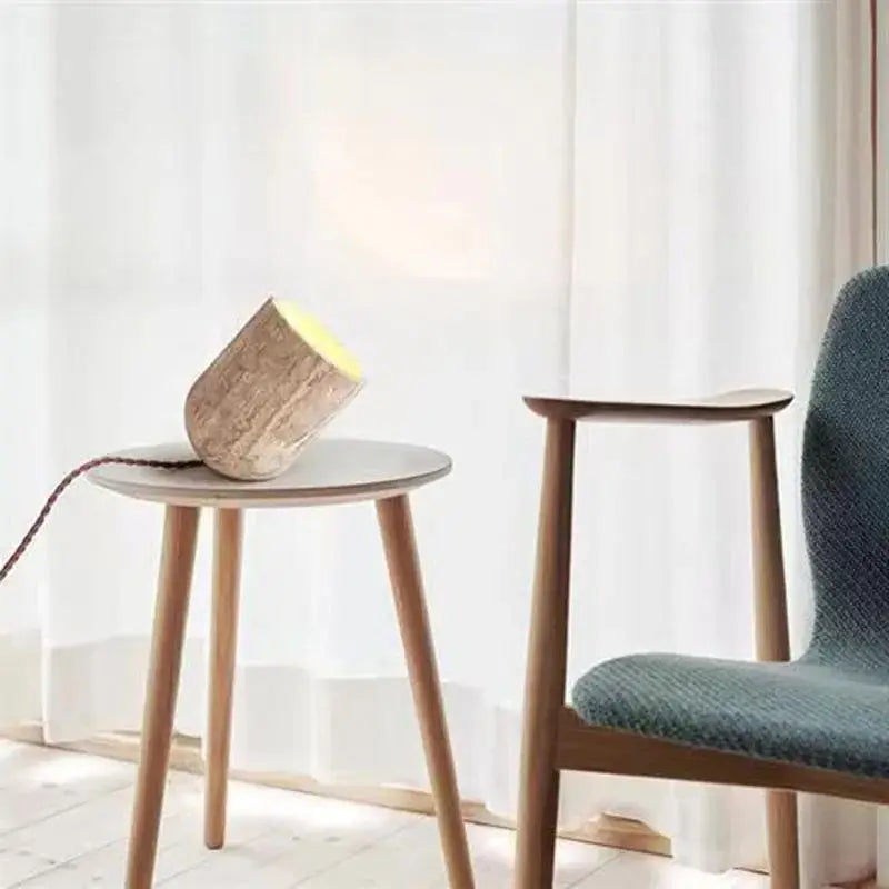 Afralia™ Travertine Stone Table Lamp for Modern Bedroom Décor