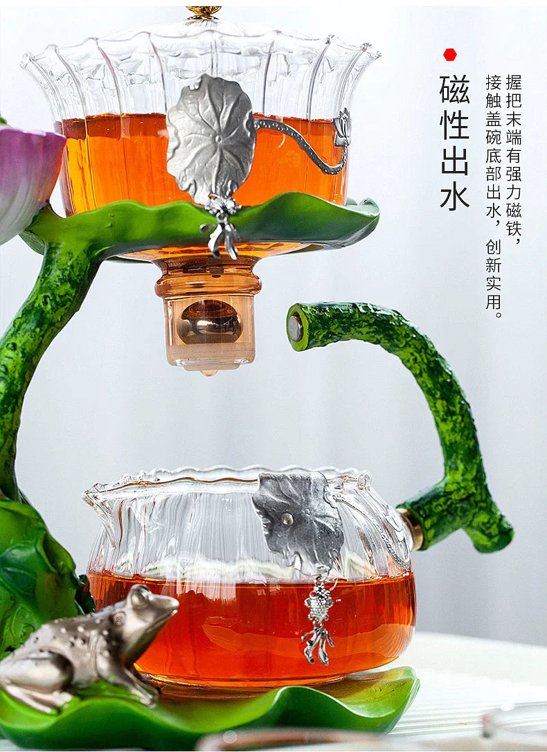 Afralia™ Glass Teapot & Lazy Tea Infuser - Home & Office Tea Set