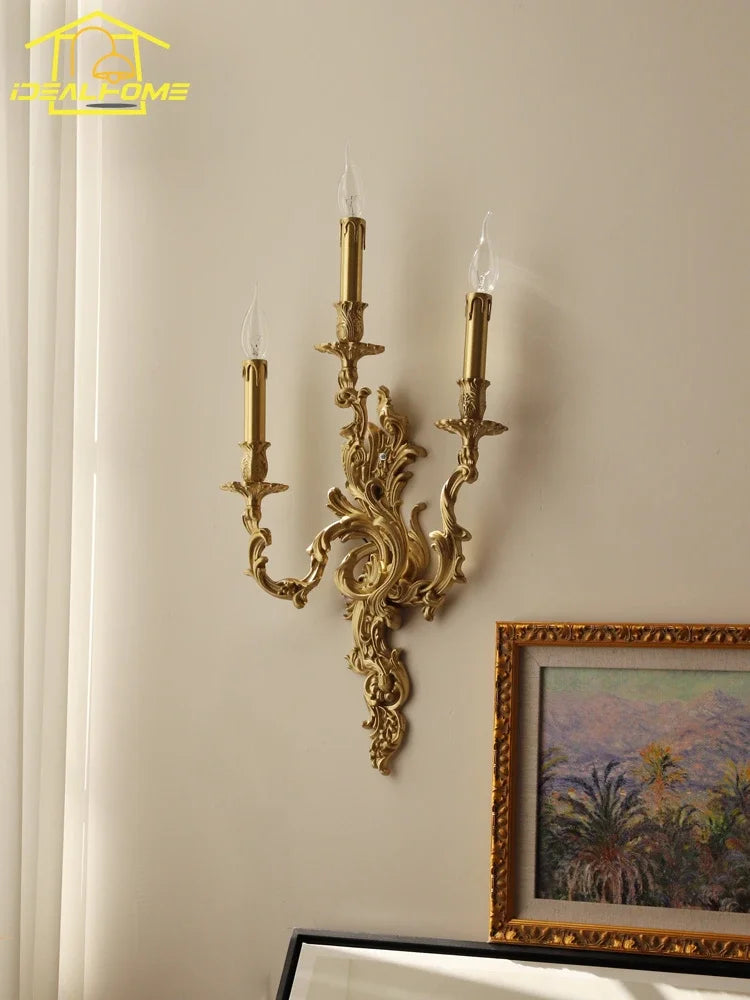 Afralia™ Retro Copper Wall Lamp LED E14 Gold Lustre Luxury Modern Light Fixtures