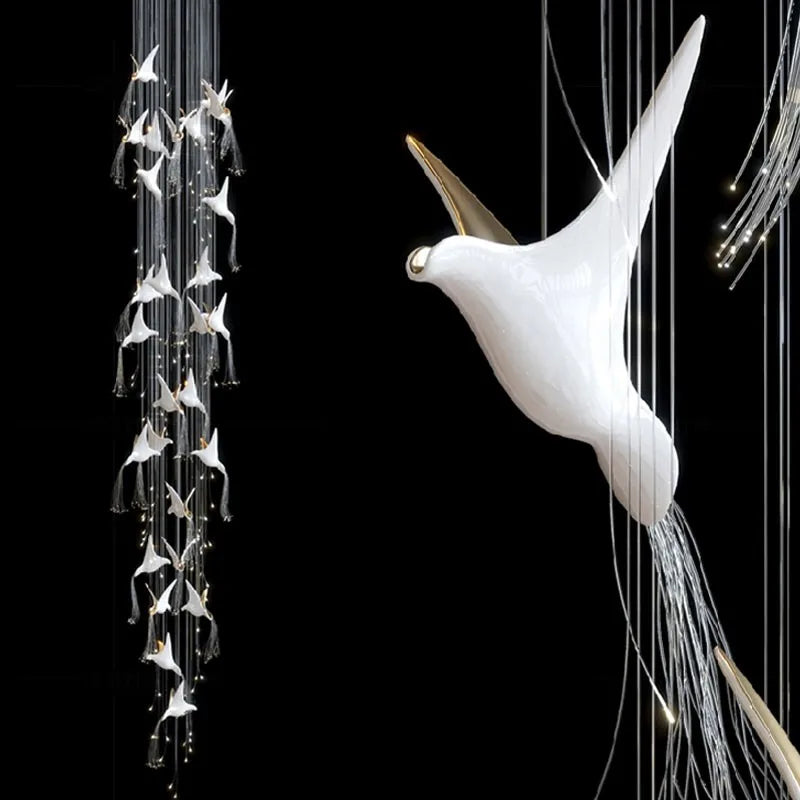 Afralia™ Modern Glass Ceiling Chandelier for Living Room, Hotel, Villa, and Duplex Building