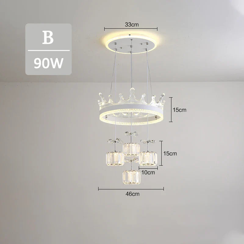 Afralia™ Scandinavian Luxury LED Crown Chandelier for Modern Dining Table