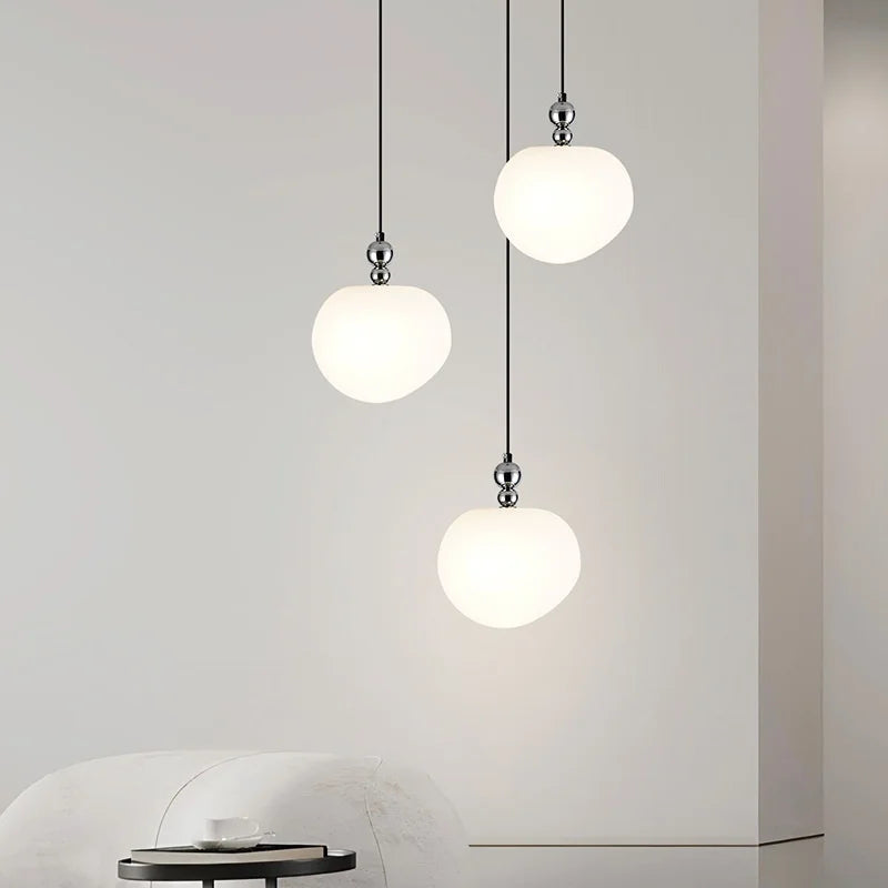 Afralia™ Nordic Chrome Globe Pendant Lights - Modern LED Indoor Light