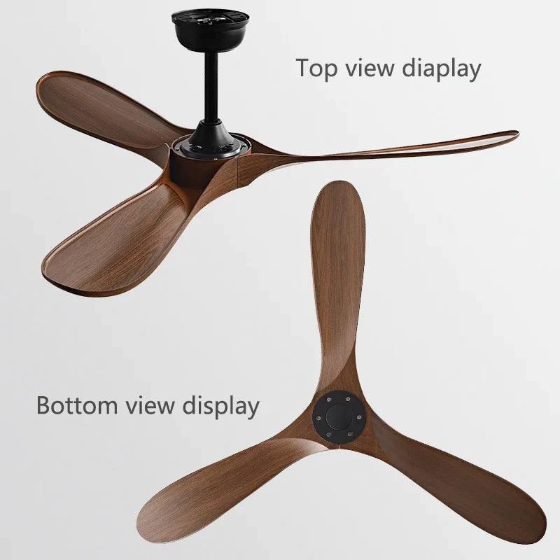 Afralia™ Vintage Industrial Wooden Ceiling Fan with Remote Control