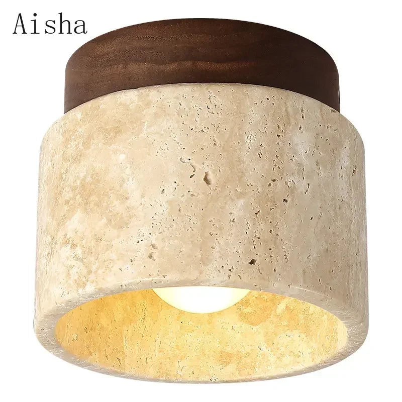 Afralia™ Yellow Cave Stone Ceiling Light for Home Decoration