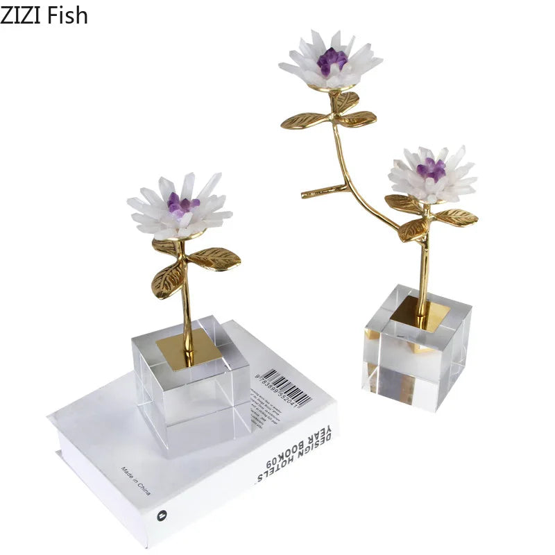 Afralia™ Crystal Flower Branch Desk Ornament