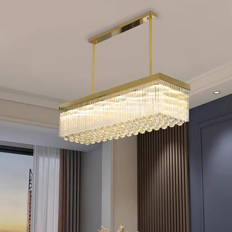 Afralia™ Crystal Chandelier: Luxury Living Room & Dining Room Pendant Lamp