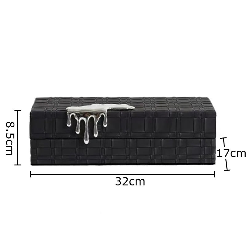 Afralia™ Gold-plated Woven Leather Jewelry Box: Exquisite Storage Jar for Dresser and Desk