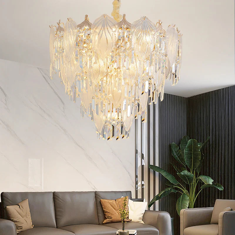 Afralia™ French Crystal Chandelier Cream Wind Lighting Elegant Luxury Lights