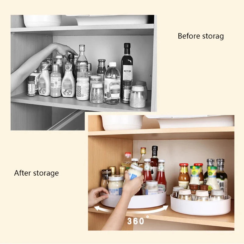 Afralia™ Rotating Cabinet Organizer Spice Rack & Bathroom Tray