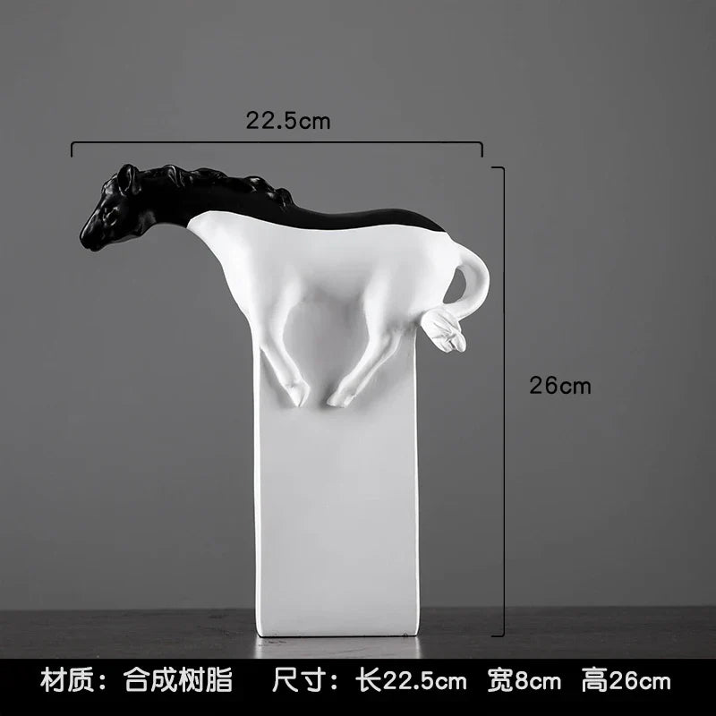 Afralia™ Golden Horse Abstract Sculpture: Elegant Running Horse Figurine for Home Decor
