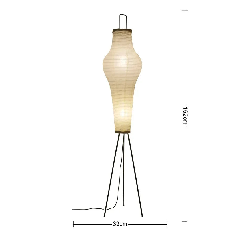 Afralia Wabi-sabi Tripod Floor Lamp - Noguchi Inspired Art Decor for Living Room